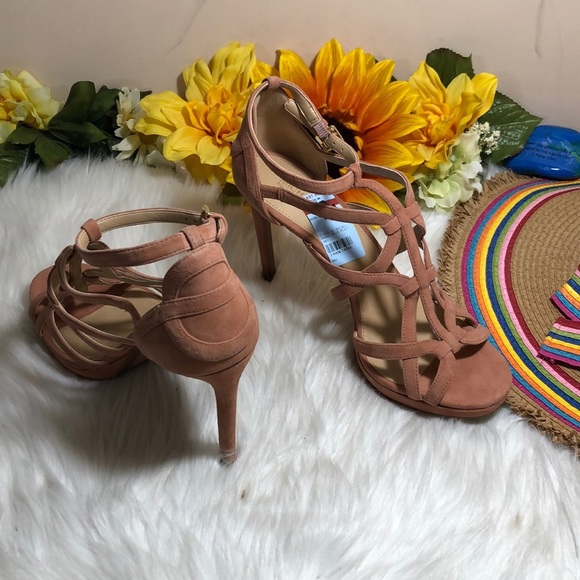 Michael Kors Suede Caged Platform Dress Sandals 9M - Picture 4 of 8